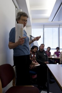 Margaret Bryer speaks at the London April 2012 UK HKAN Reunion